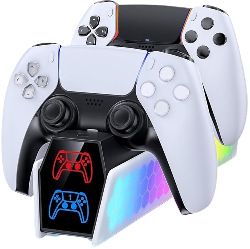 New World For PS5 Controller Charger Station Compatible with DualSense & Edge Controllers