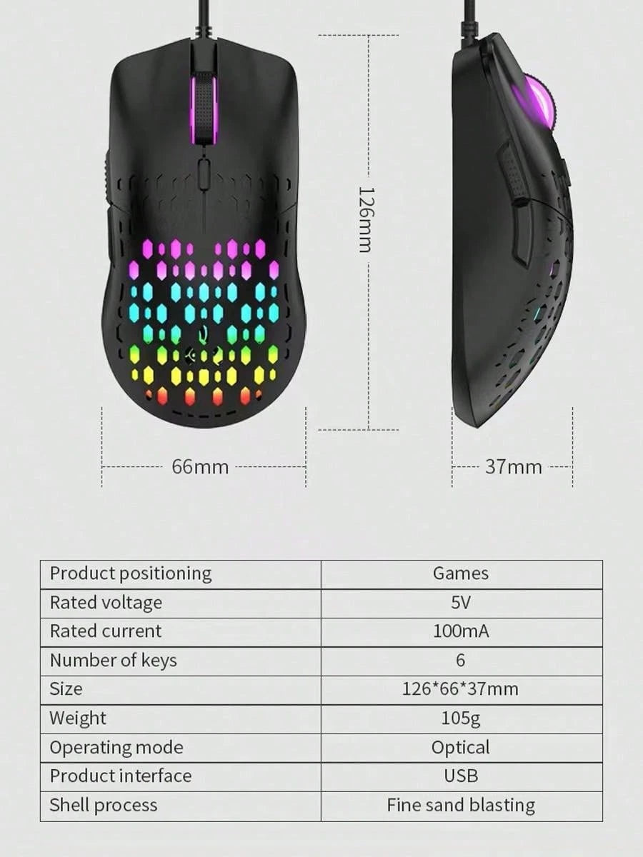 RAIKU G701 RGB Wired Gaming Mouse